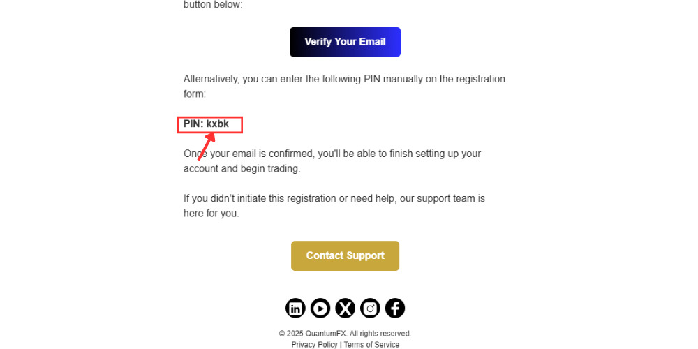 دریافت کد تأیید از ایمیل