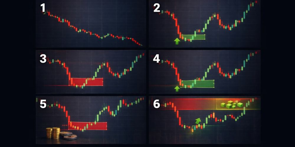 مثال دقیق از اجرای استراتژی عرضه و تقاضا در یک روز معاملاتی