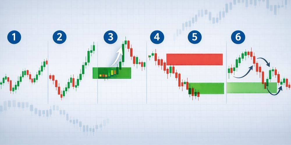نحوه تشخیص نواحی عرضه و تقاضا روی چارت
